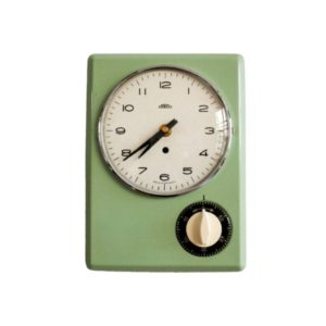 Vintage Czechoslovak PRIM Kitchen Wall Clock with Timer, 1960s
