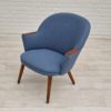 1960s, Danish design, completely renovated lounge chair, furniture wool fabric, teak