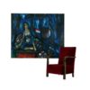 Large oil painting by Theo van der Horst showing a girl and sailor Large oil painting by Theo van der Horst showing a girl and sailor