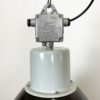 Large Industrial Black Enamel Factory Lamp with Glass Cover, 1960s Large Industrial Black Enamel Factory Lamp with Glass Cover, 1960s