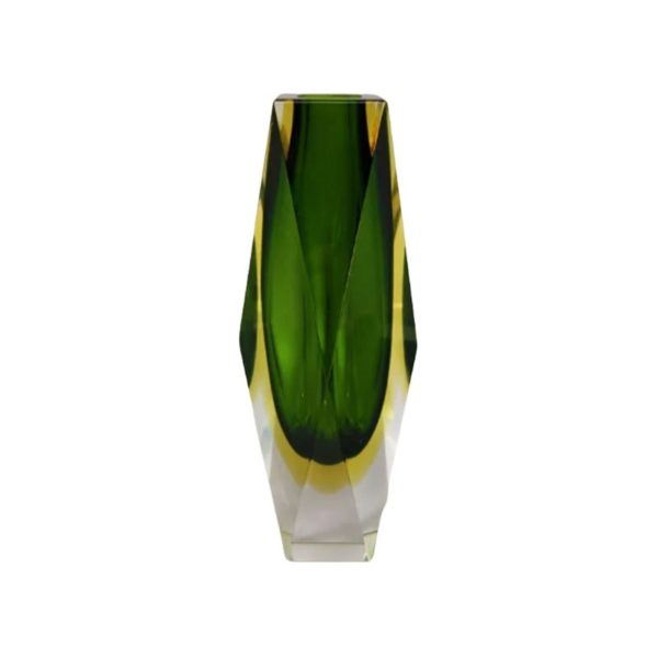 1960s Astonishing Green Vase By Flavio Poli for Seguso. Made in Italy