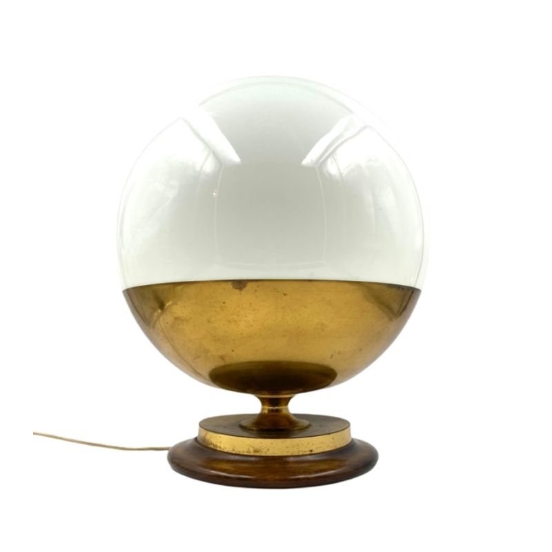 Important Midcentury spherical murano glass table lamp, Mazzega Italy 1960s