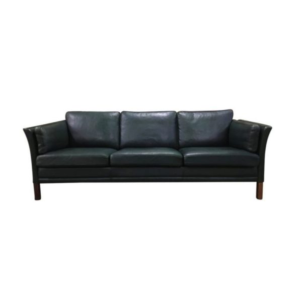 Vintage Danish Three Seater Leather Sofa