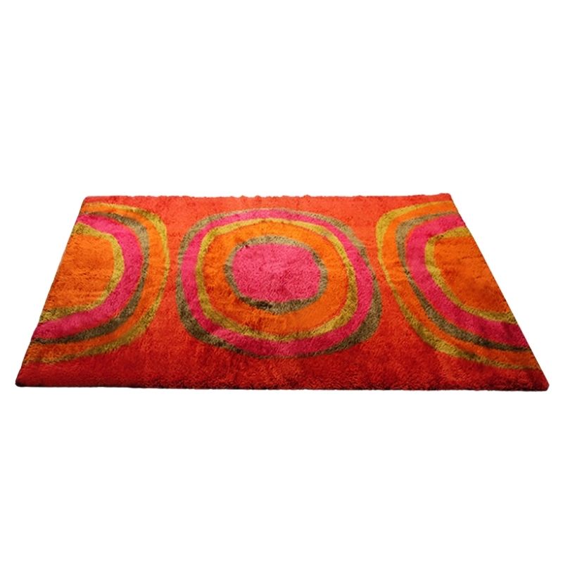 1970s Gorgeous Space Age Rug in Wool. Made in Italy
