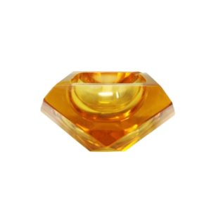 1960s Stunning Ochre Ashtray or Catchall By Flavio Poli for Seguso. Made in Italy