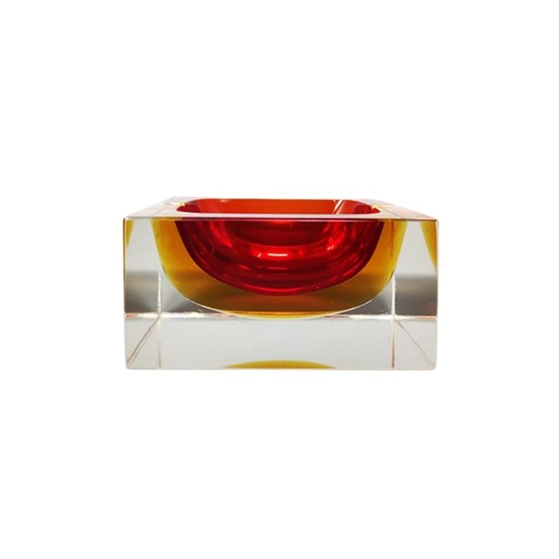 1960s Stunning Red and Yellow Bowl or Catch-All By Flavio Poli for Seguso