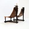 Pair of Brasilian brutalist chairs in leather, 1970s. Pair of Brasilian brutalist chairs in leather, 1970s.