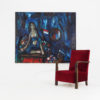Large oil painting by Theo van der Horst showing a girl and sailor Large oil painting by Theo van der Horst showing a girl and sailor
