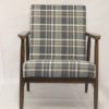 Henryk Lis armchair 300-190 years 1970s checkered fabric.