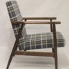 Henryk Lis armchair 300-190 years 1970s checkered fabric.