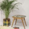 Vintage stool, jacquard fabric, Lelievre edition, year 50/60, fully restored.