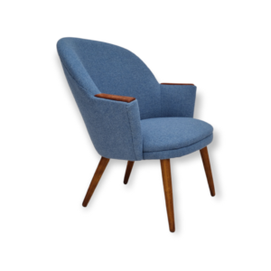 1960s, Danish design, completely renovated lounge chair, furniture wool fabric, teak