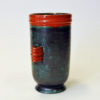 Glaced browngreen and orange Ceramic vase by Upsala-Ekeby, Sweden 1940s