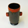 Glaced browngreen and orange Ceramic vase by Upsala-Ekeby, Sweden 1940s