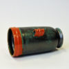 Glaced browngreen and orange Ceramic vase by Upsala-Ekeby, Sweden 1940s