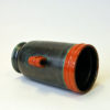 Glaced browngreen and orange Ceramic vase by Upsala-Ekeby, Sweden 1940s