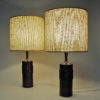 Bronze pair of table lamps with lion decor by Stig Blomberg, Sweden 1960s Bronze pair of table lamps with lion decor by Stig Blomberg, Sweden 1960s