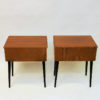 Elegant pair of Swedish teak and brass night or side tables 1950s