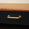 Elegant pair of Swedish teak and brass night or side tables 1950s