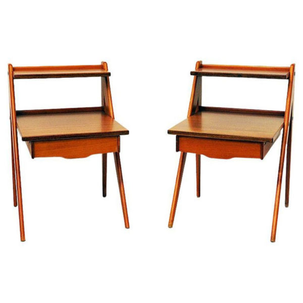 Midcentury Mahogany night table pair by Yngve Ekström Sweden 1950s