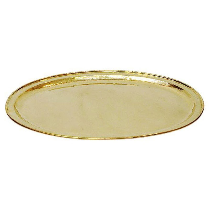 Oval Swedish brass plate or tray from the 1940s