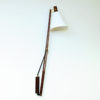Lovely Norwegian Teak wall lamp with white shade by T. Røste & Co Norway 1950s