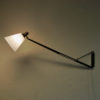 Lovely Norwegian Teak wall lamp with white shade by T. Røste & Co Norway 1950s