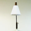 Lovely Norwegian Teak wall lamp with white shade by T. Røste & Co Norway 1950s