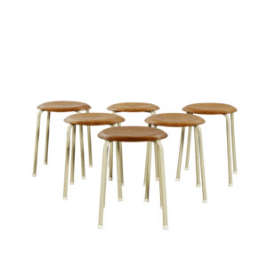 Set of 6 Scandinavian stackable stools, 1950s