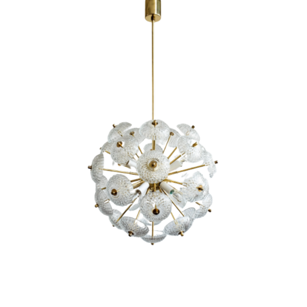 Czech Dandelion Chandelier by Pavel Grus for Kamenický Šenov, 1970s Czech Dandelion Chandelier by Pavel Grus for Kamenický Šenov, 1970s