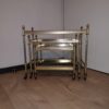 Neoclassic Gilded metal nesting tables of House Baguès France, 1960s