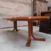 Solid oak t40 table with duck foot and extensions, late 1970's