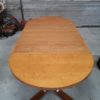 Solid oak t40 table with duck foot and extensions, late 1970's