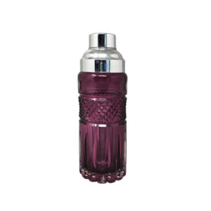 1960s Gorgeous Purple Bohemian Cut Glass Cocktail Shaker. Made in Italy