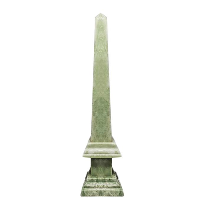 1960s Stunning Green Italian Marble obelisk. Handmade. Made in Italy