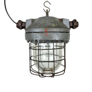 Dark Grey Industrial Explosion Proof Lamp from Elektrosvit, 1960s, 22x