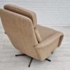 1970s, Danish design, swivel armchair, footstool, wool, original condition 1970s, Danish design, swivel armchair, footstool, wool, original condition