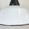 White Enamel and Cast Iron Industrial Pendant Light, 1960s, 16x