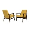 Armchair Henryk Lis 300-190 years 1970 yellow fabric Pierre Frey. Ref SAFRA.