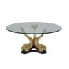 Vintage bronze dolphins coffee table, Maison Charles, 1960`s ca, French Vintage bronze dolphins coffee table, Maison Charles, 1960`s ca, French