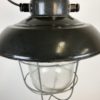 Industrial Black Enamel Factory Hanging Lamp, 1960s, 14x