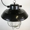 Industrial Black Enamel Factory Hanging Lamp, 1960s, 14x