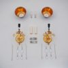 Sciolari sconces wall lights, a pair, gilt brass & crystals, 1960`s ca, Italian, rewired Sciolari sconces wall lights, a pair, gilt brass & crystals, 1960`s ca, Italian, rewired