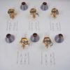 Sciolari sconces wall lights, set of 5, gilt brass & crystals, 1960`s ca, Italian, rewired Sciolari sconces wall lights, set of 5, gilt brass & crystals, 1960`s ca, Italian, rewired