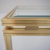 Pierre Vandel side coffee table, a pair, gilt metal, 1970`s ca, French