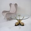 Vintage bronze dolphins coffee table, Maison Charles, 1960`s ca, French Vintage bronze dolphins coffee table, Maison Charles, 1960`s ca, French