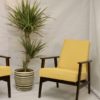 Armchair Henryk Lis 300-190 years 1970 yellow fabric Pierre Frey. Ref SAFRA.