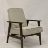 Pair of armchairs Henryk Lis 300-190 1970s reupholstered gray textured fabric.