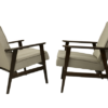 Pair of armchairs Henryk Lis 300-190 1970s reupholstered gray textured fabric.