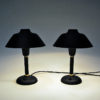 Black and classic Swedish pair of metal table lamps 1950s Black and classic Swedish pair of metal table lamps 1950s